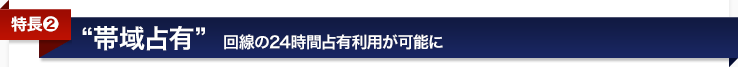 <特長2>帯域占有〜回線の24時間占有利用が可能に